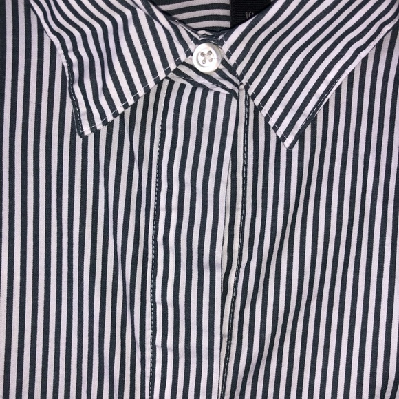 Jcrew Charcoal and White Stripe Button Down Size 10 - Picture 3 of 4